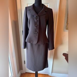 Women’s Elegant Brown Pinstripe Suit by Tahari Arthur S. Levine